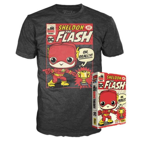 Funko Boxed Tee: The Big Bang Theory - Sheldon as The Flash Size L - Picture 1 of 4